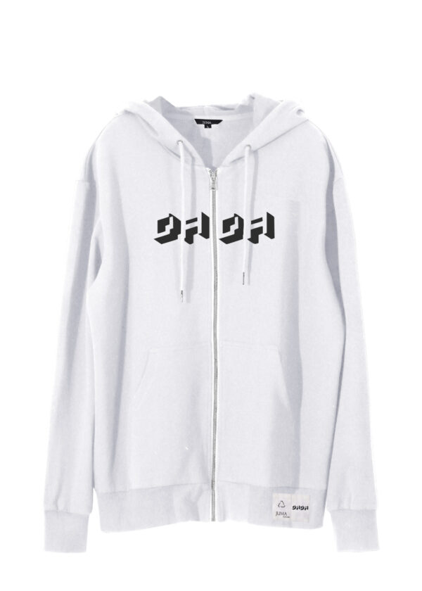 dada | logo | print | hoodie | white | sustainable fashion | green fashion | recycled rpet fashion | sustainable design