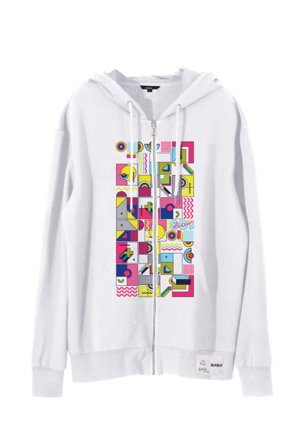 dada | DJ ozone | print | hoodie | white | sustainable fashion | green fashion | recycled rpet fashion | sustainable design