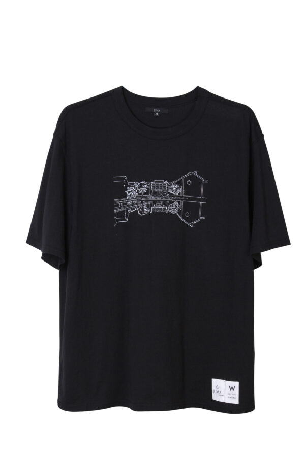 JUMA X W Suzhou- Museum Print T-Shirt - 4 Recycled Water Bottles - Black - Image 2