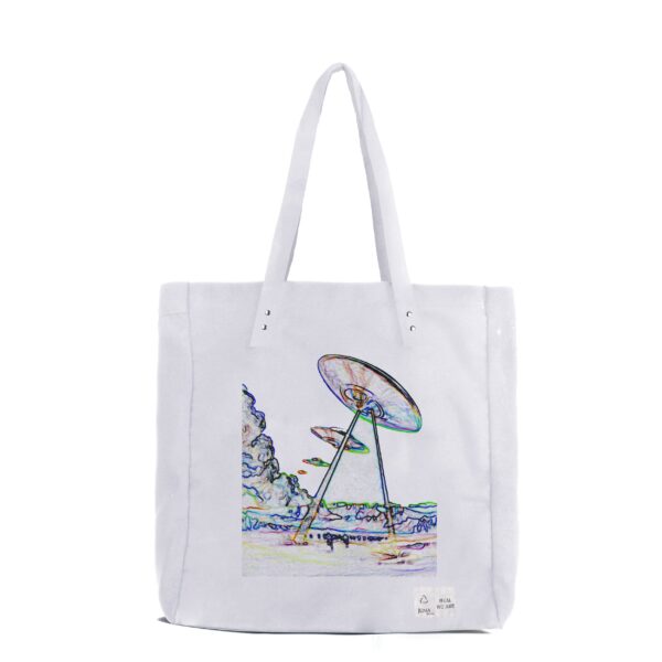 heal we are | ufo print | tote | white | sustainable fashion | green fashion | recycled rpet fashion | sustainable design