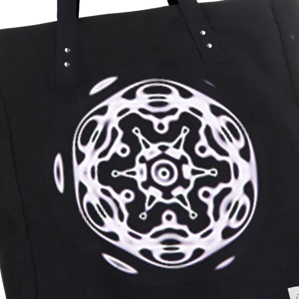 llnd | printed | tote bag | black | sustainable fashion | green fashion | recycled rpet fashion | sustainable design