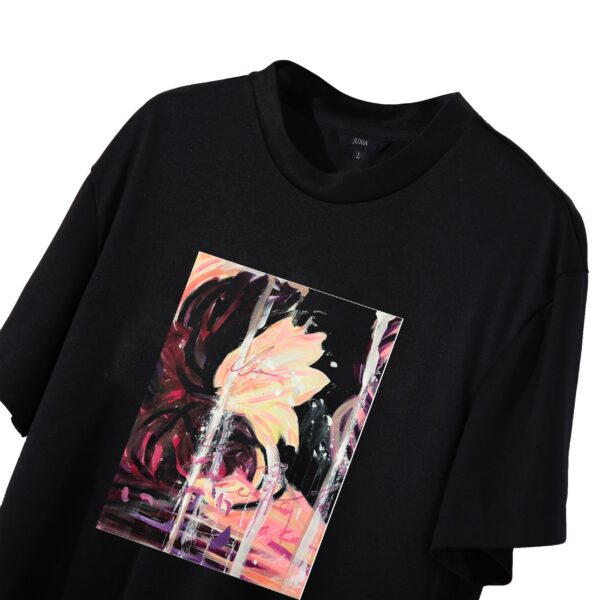 NIGEL NOLAN |  FLOWERS FOR TRAGEDY | print | t-shirt | black | sustainable fashion | green fashion | recycled rpet fashion | sustainable design
