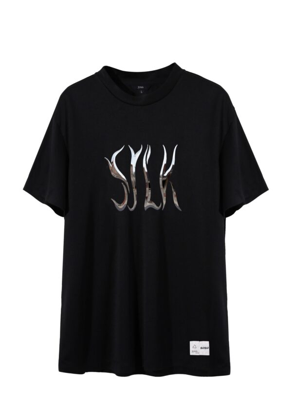 dada | silk | print | t-shirt | black | sustainable fashion | green fashion | recycled rpet fashion | sustainable design