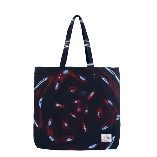 llnd | printed | tote | black | sustainable fashion | green fashion | recycled rpet fashion | sustainable design