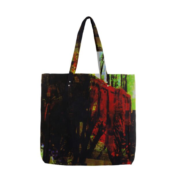 llnd | printed | tote | black | sustainable fashion | green fashion | recycled rpet fashion | sustainable design