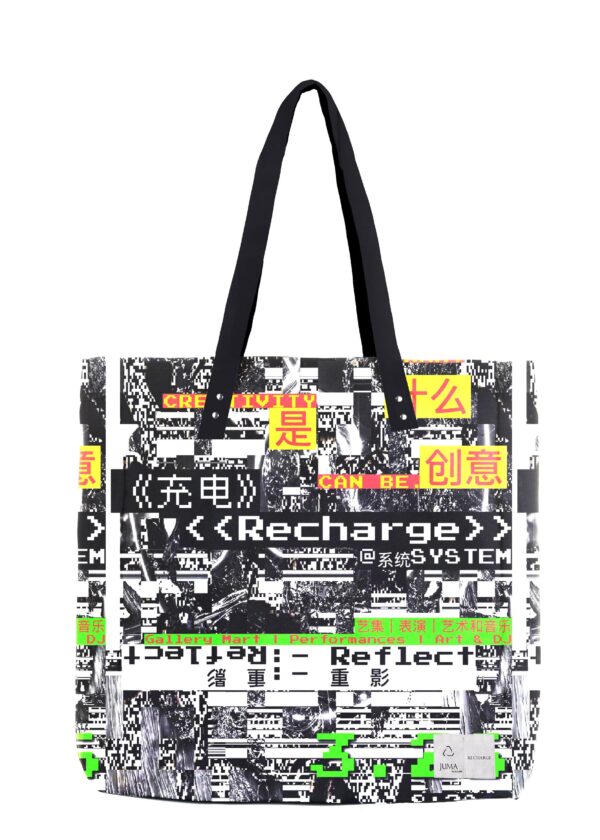JUMA | RECHARGE | TOTE | BAG | BLACK | sustainable fashion | green fashion | recycled rpet fashion | sustainable design