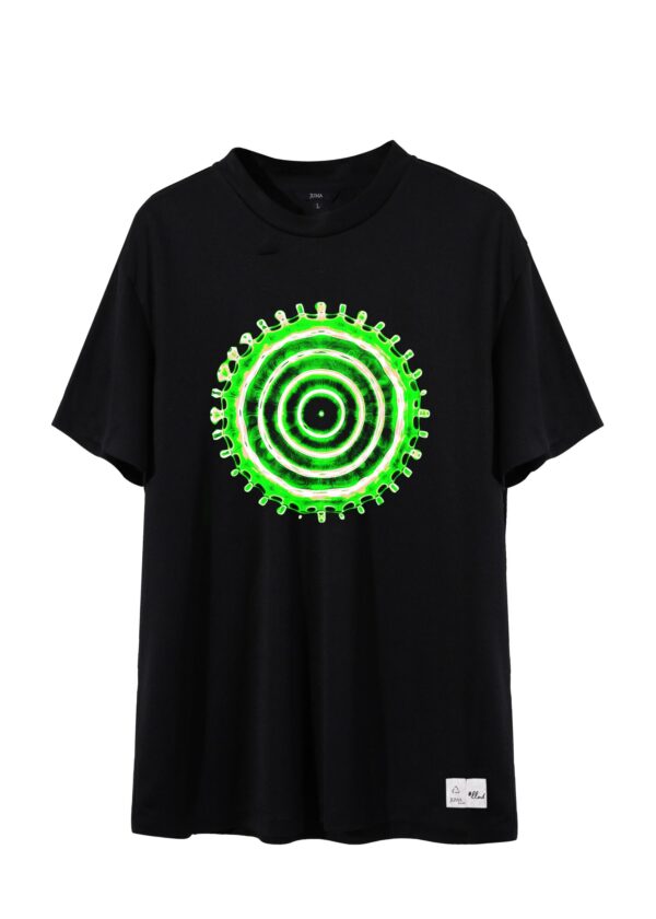 llnd | printed | t-shirt | black | sustainable fashion | green fashion | recycled rpet fashion | sustainable design
