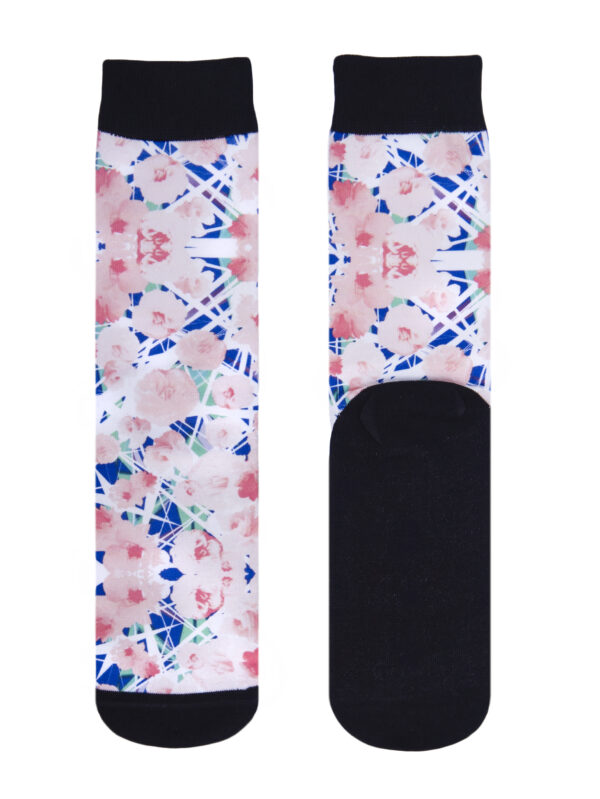 Unisex Peach Abstract Floral Socks - Image 6