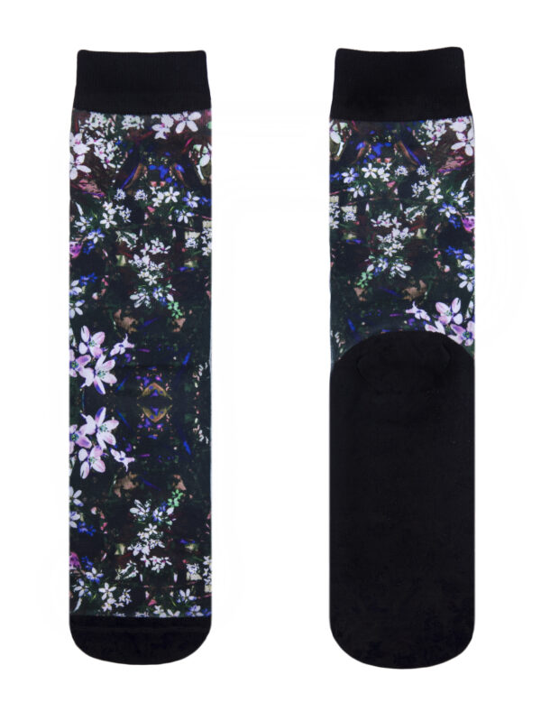 Unisex Lush Night Floral Socks - Image 6