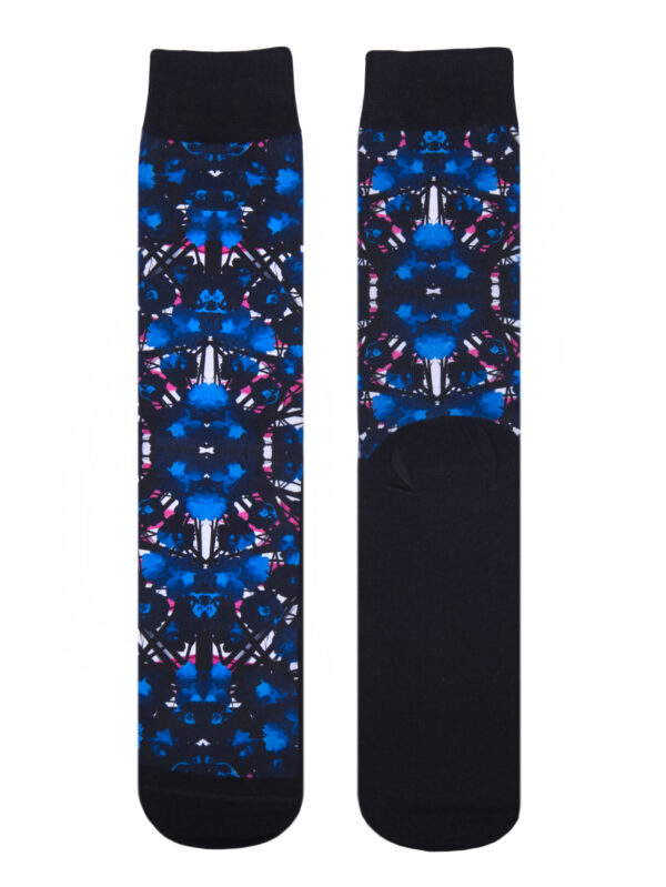 Unisex Abstract Blue Floral Socks - Image 6