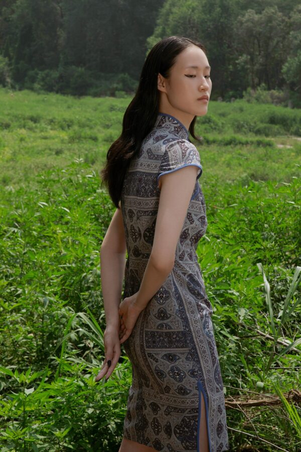 AKM | dress | PRINTED | blue | sustainable fashion | green fashion | recycled rpet fashion | sustainable design