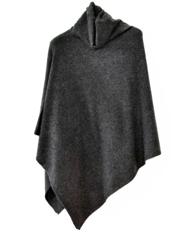 Charcoal Cashmere Poncho