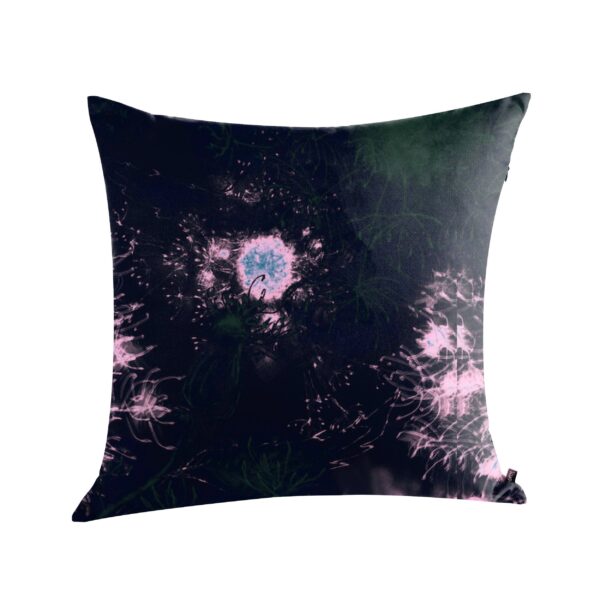 Juma | square | pillow | dandelion | print | midnight blue | sustainable fashion | green fashion | recycled rpet fashion | sustainable design