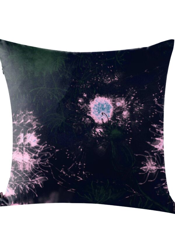 Juma | square | pillow | dandelion | print | midnight blue | sustainable fashion | green fashion | recycled rpet fashion | sustainable design