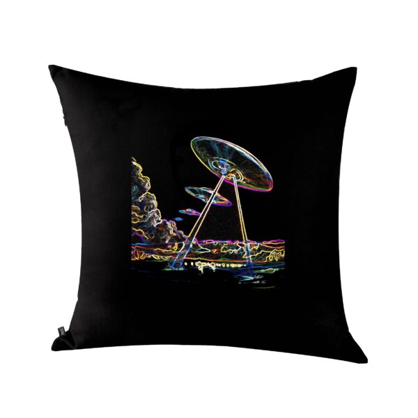 heal we are | ufo print | pillow | black | sustainable fashion | green fashion | recycled rpet fashion | sustainable design