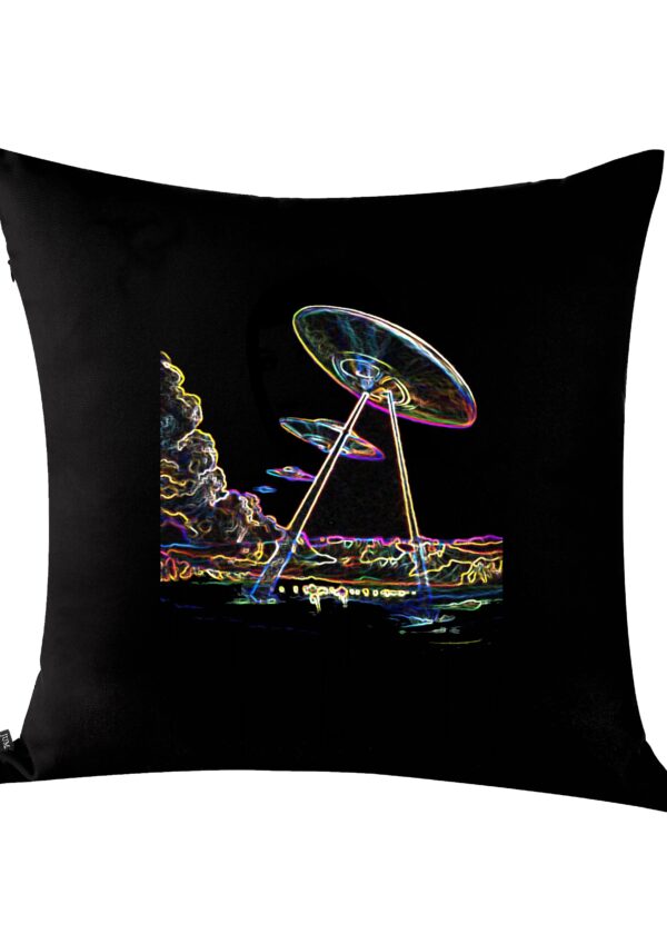 heal we are | ufo print | pillow | black | sustainable fashion | green fashion | recycled rpet fashion | sustainable design