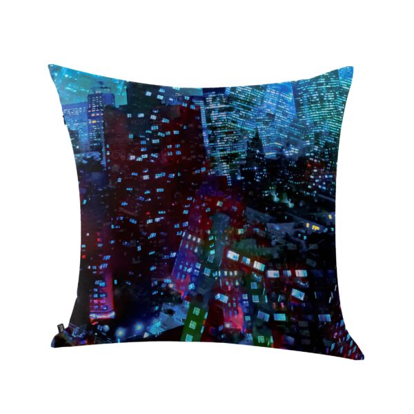 juma|FOGGY NIGHT NEW YORK CITY|print| pillow |black| sustainable fashion | green fashion | recycled rpet fashion | sustainable design