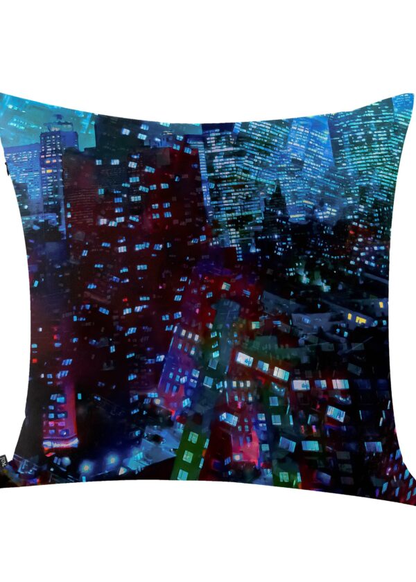 juma|FOGGY NIGHT NEW YORK CITY|print| pillow |black| sustainable fashion | green fashion | recycled rpet fashion | sustainable design