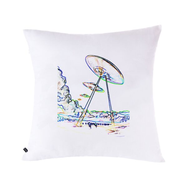 heal we are | ufo print | pillow | white | sustainable fashion | green fashion | recycled rpet fashion | sustainable design