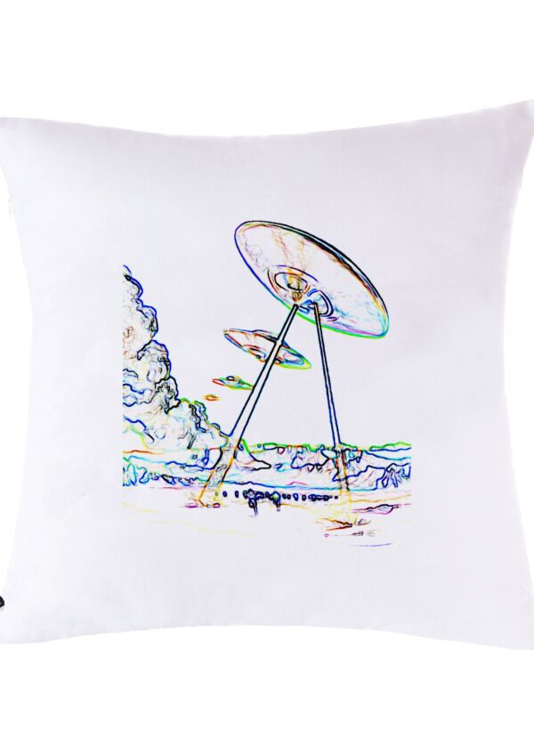 heal we are | ufo print | pillow | white | sustainable fashion | green fashion | recycled rpet fashion | sustainable design