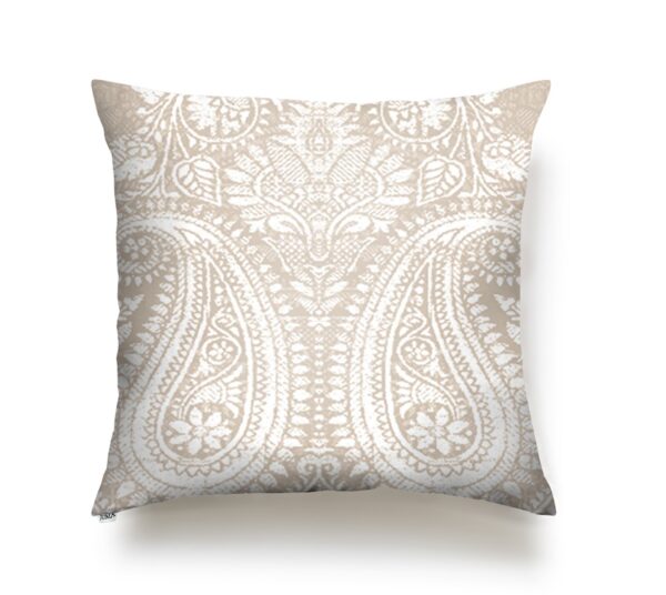 JUMA | Paisley Print | Square Pillow |Cream |sustainable fashion| green fashion| recycled rpet fashion| sustainable design