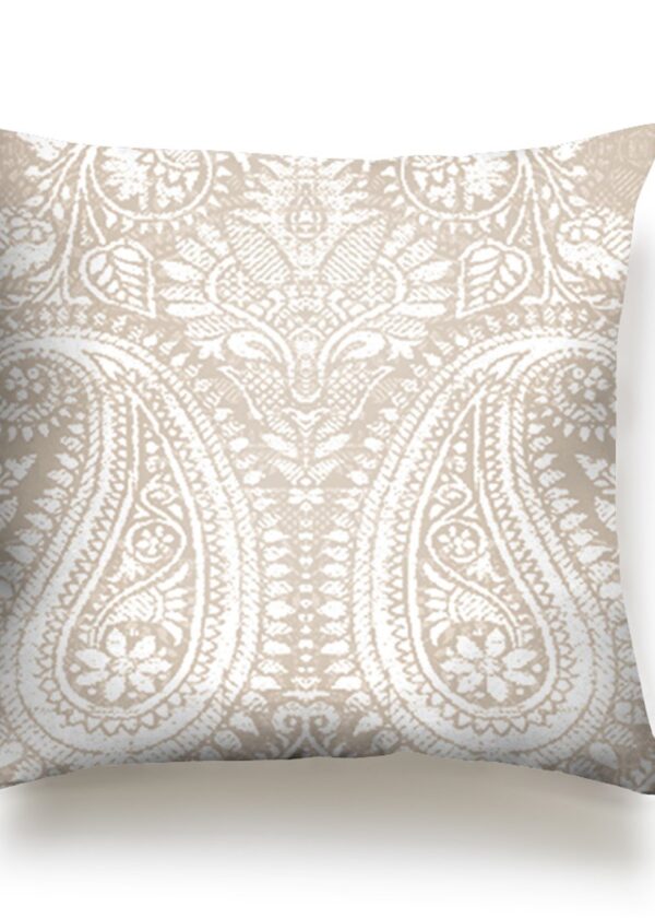 JUMA | Paisley Print | Square Pillow |Cream |sustainable fashion| green fashion| recycled rpet fashion| sustainable design