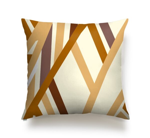 JUMA | Line Print| Square Pillow | Gold |sustainable fashion| green fashion| recycled rpet fashion| sustainable design