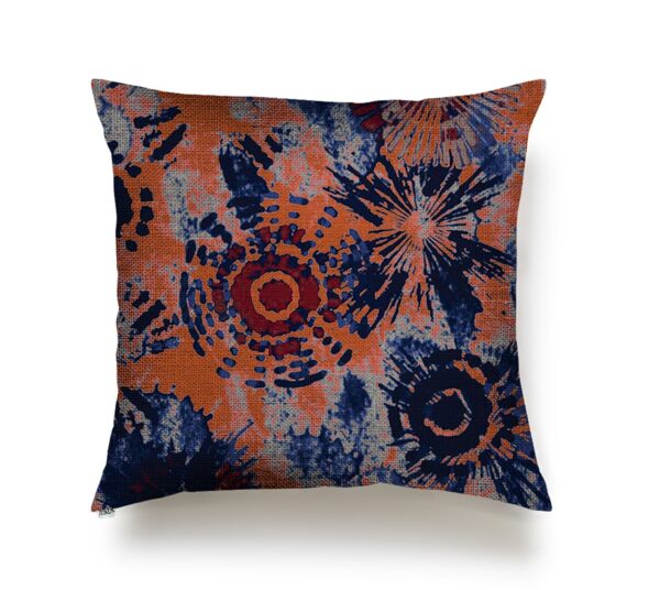 JUMA |Abstract Print| Square Pillow | Peach |sustainable fashion| green fashion| recycled rpet fashion| sustainable design