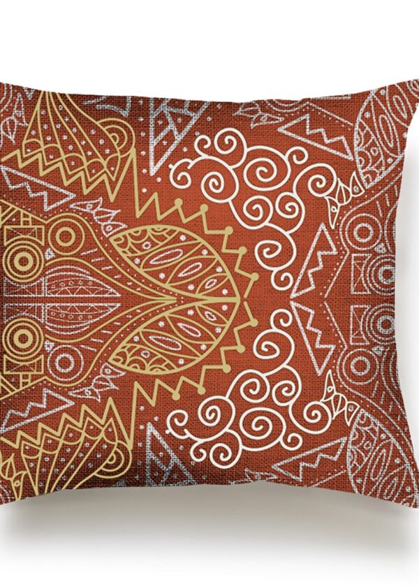 JUMA |Tribal Print| Square Pillow | Burnt Orange |sustainable fashion| green fashion| recycled rpet fashion| sustainable design