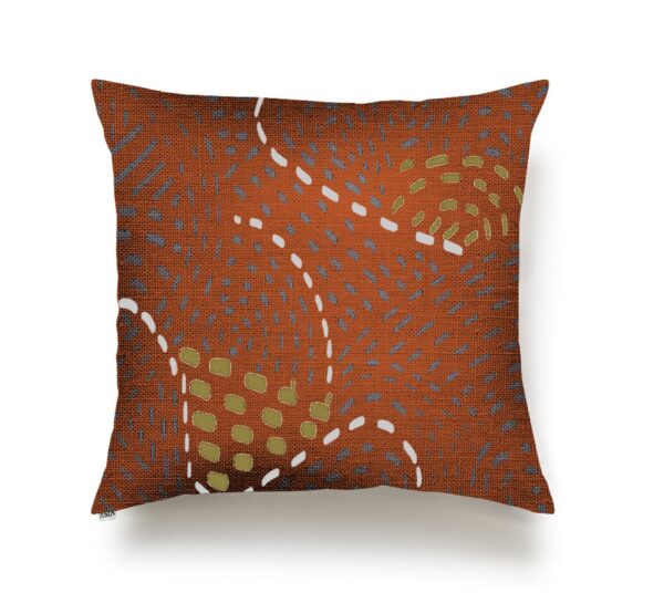 JUMA |Masai Print| Square Pillow | Burnt Orange |sustainable fashion| green fashion| recycled rpet fashion| sustainable design