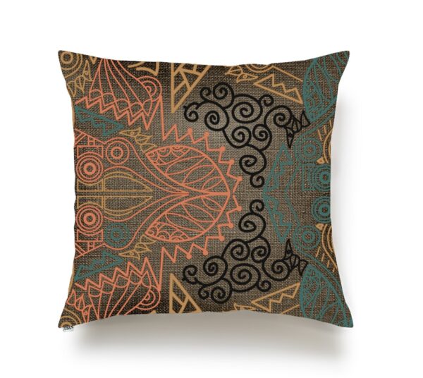 JUMA |Tribal Print| Square Pillow | Peach |sustainable fashion| green fashion| recycled rpet fashion| sustainable design