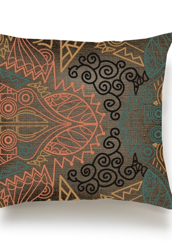 JUMA |Tribal Print| Square Pillow | Peach |sustainable fashion| green fashion| recycled rpet fashion| sustainable design