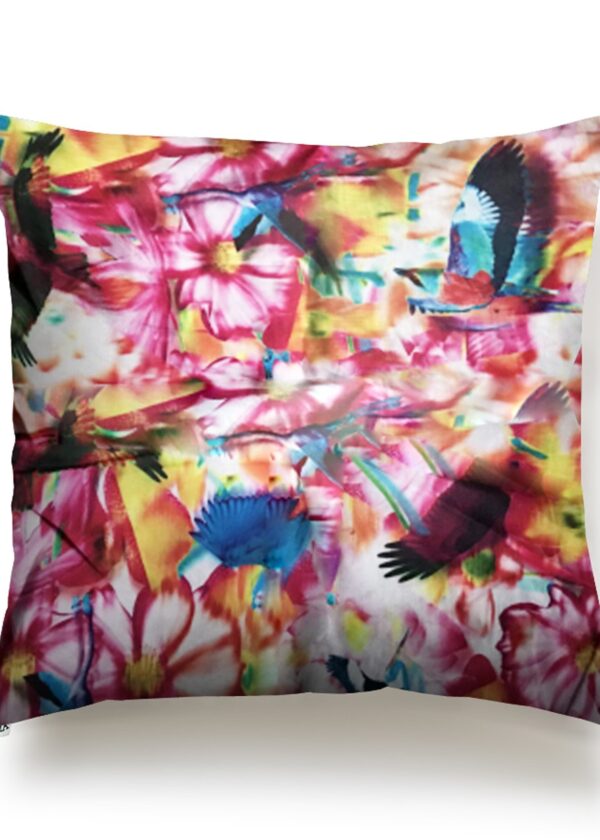 JUMA |Wings Print|  Square Pillow | Pink |sustainable fashion| green fashion| recycled rpet fashion| sustainable design