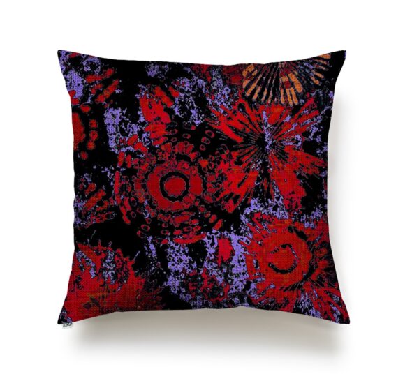 JUMA Abstract Print- Square Pillow - 4 Recycled Water Bottles - Dark