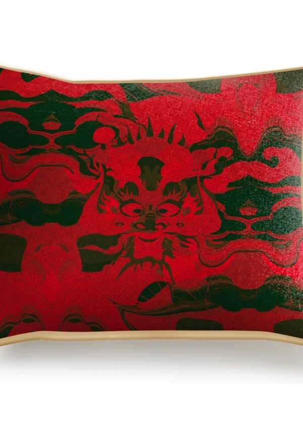 juma| Dragon| print | pillow |Red| sustainable fashion | green fashion | recycled rpet fashion | sustainable design