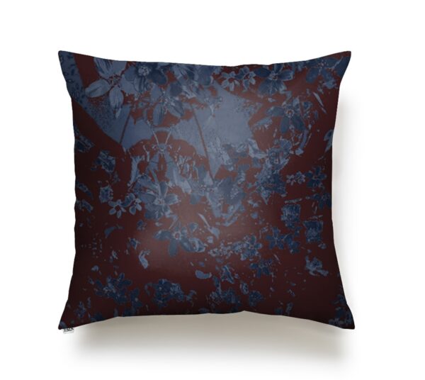 Juma | square | pillow | flower print | burgandy | sustainable fashion | green fashion | recycled rpet fashion | sustainable design