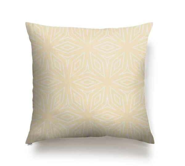 JUMA | Turkish Stencil Print | Square Pillow |Gold |sustainable fashion| green fashion| recycled rpet fashion| sustainable design