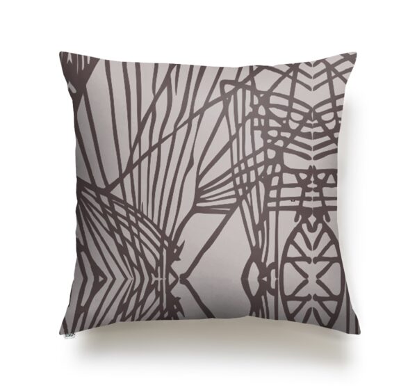 JUMA | Bamboo Print| Square Pillow | Taupe |sustainable fashion| green fashion| recycled rpet fashion| sustainable design