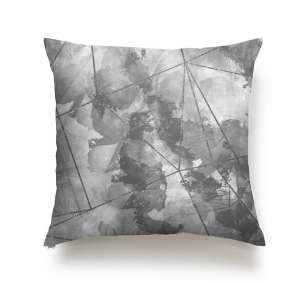 Juma | square | pillow | abtract floral | silver | sustainable fashion | green fashion | recycled rpet fashion | sustainable design