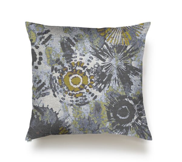 Juma | square | pillow | abstract | print | charcol  | sustainable fashion | green fashion | recycled rpet fashion | sustainable design