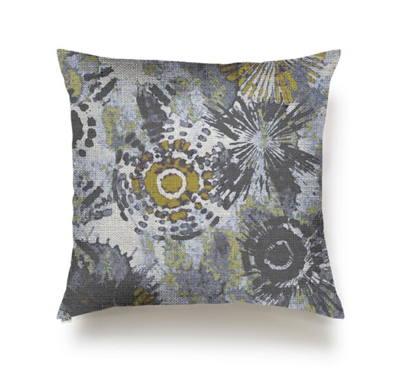 juma|abstract|print| pillow |charcol| sustainable fashion | green fashion | recycled rpet fashion | sustainable design