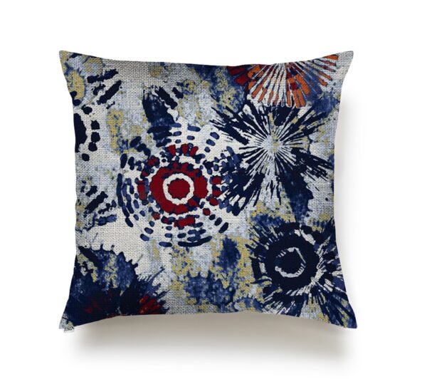 JUMA Abstract Print- Square Pillow - 4 Recycled Water Bottles - Navy