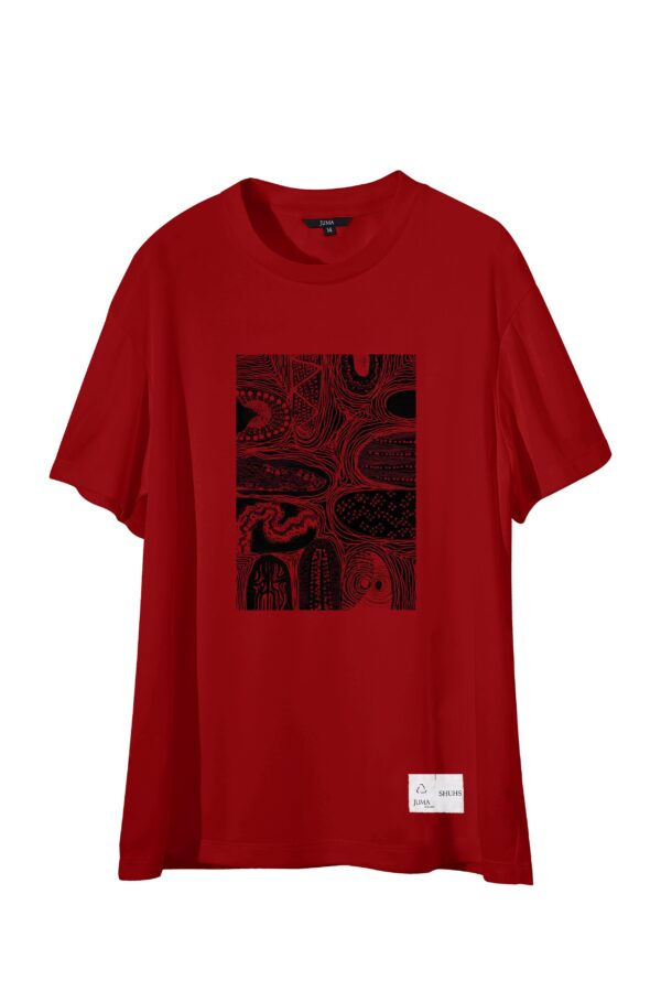 Shuhs Print 5 T-Shirt - 4 Recycled Water Bottles -Red