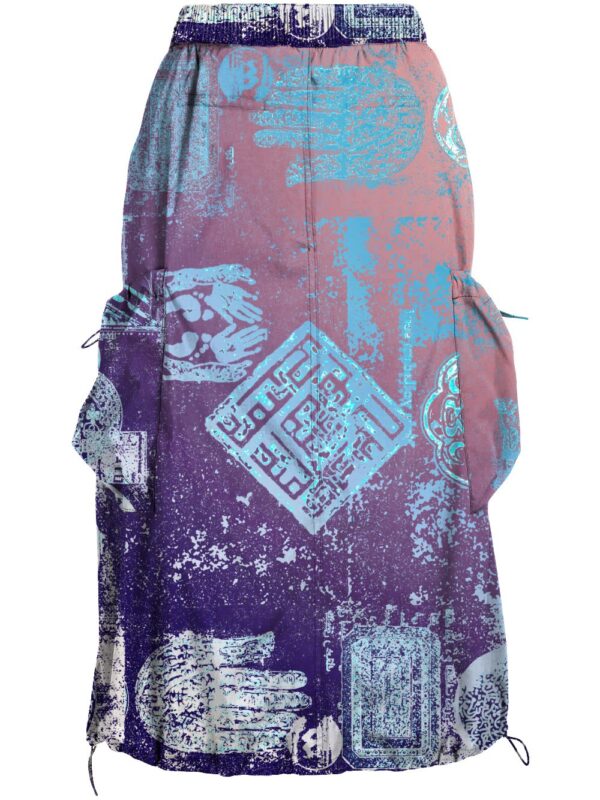 juma | yamza | print| skirt | blue | sustainable fashion | green fashion | recycled rpet fashion | sustainable design