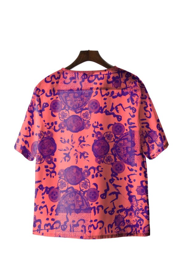 juma | Alpertalisman | printed | short sleeve shirt | pink | sustainable fashion | green fashion | recycled rpet fashion | sustainable design