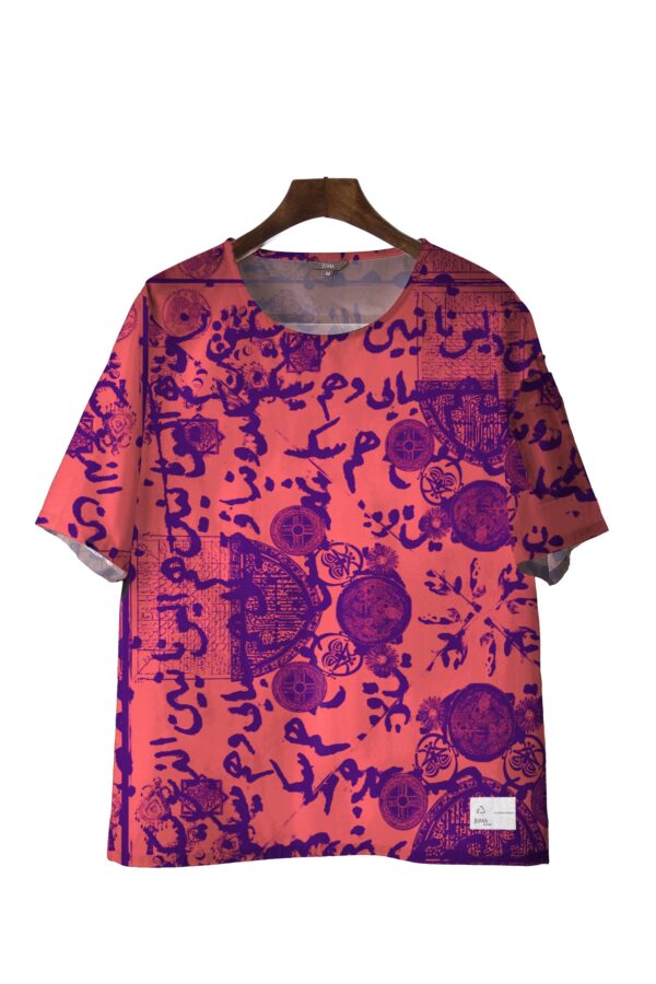 juma | Alpertalisman | printed | short sleeve shirt | pink | sustainable fashion | green fashion | recycled rpet fashion | sustainable design