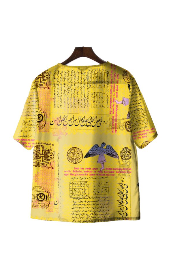 juma | Alpertalisman | printed | short sleeve shirt | yellow | sustainable fashion | green fashion | recycled rpet fashion | sustainable design