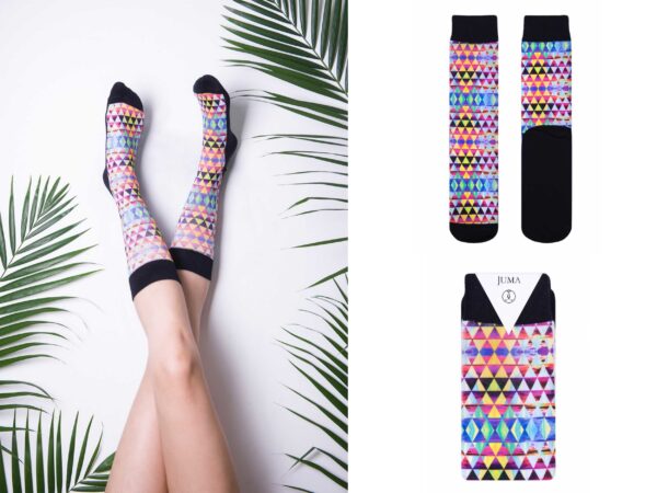 Unisex Bright Geometric Socks - Image 4