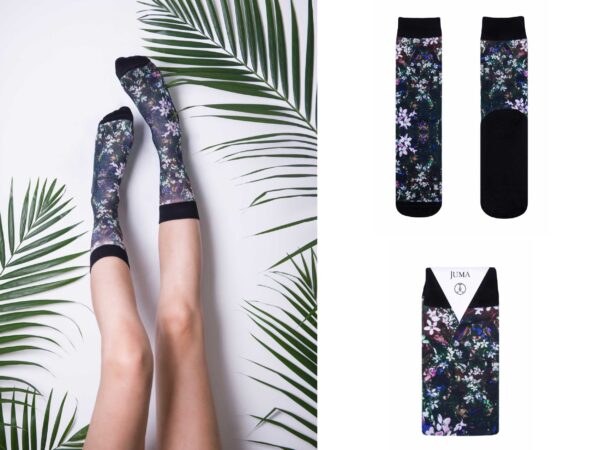 Unisex Lush Night Floral Socks - Image 4