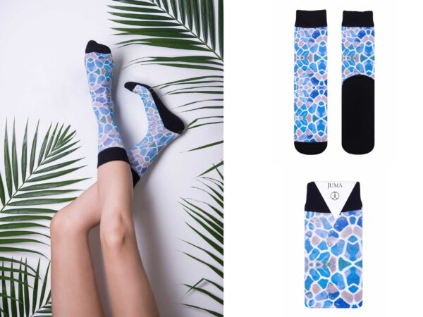 Unisex Turquoise Animal Print Socks - Image 4